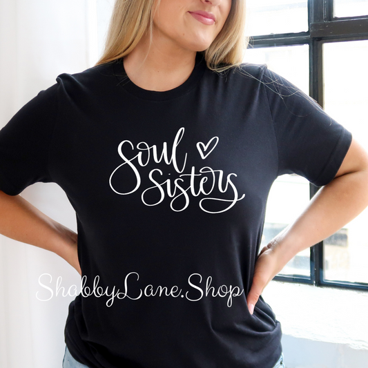 Soul Sisters - black T-shirt tee Shabby Lane   