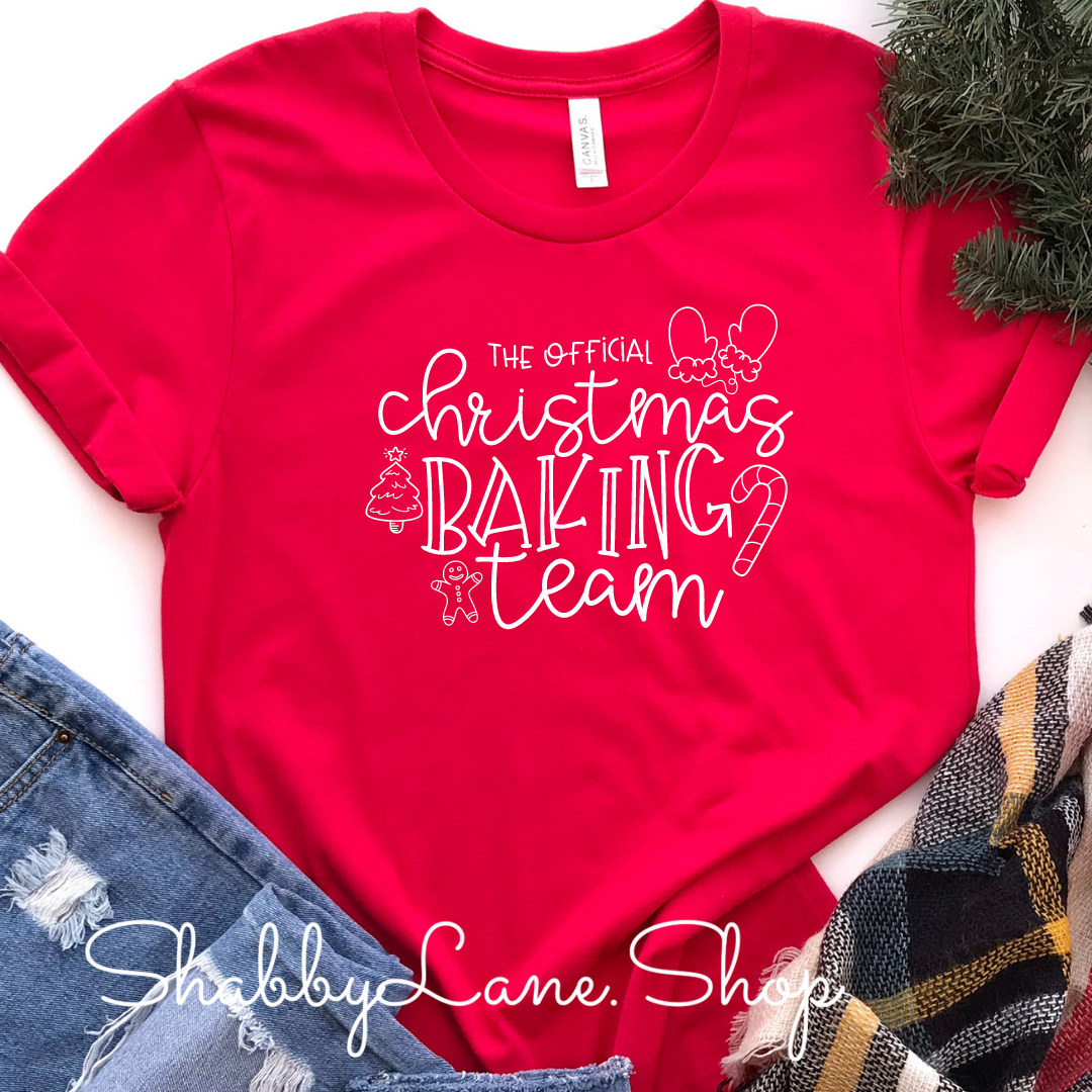 Christmas Baking team - Red Short Sleeve tee Shabby Lane   