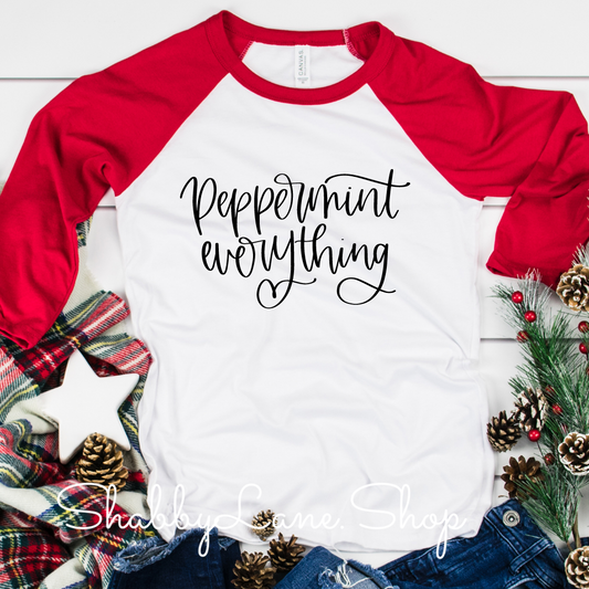 Peppermint everything- red sleeves tee Shabby Lane   