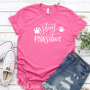 Stay Pawsitive - T-shirt Pink tee Shabby Lane   