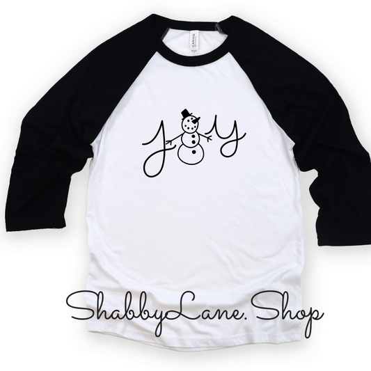 Joy snowman unisex - black sleeves tee Shabby Lane   