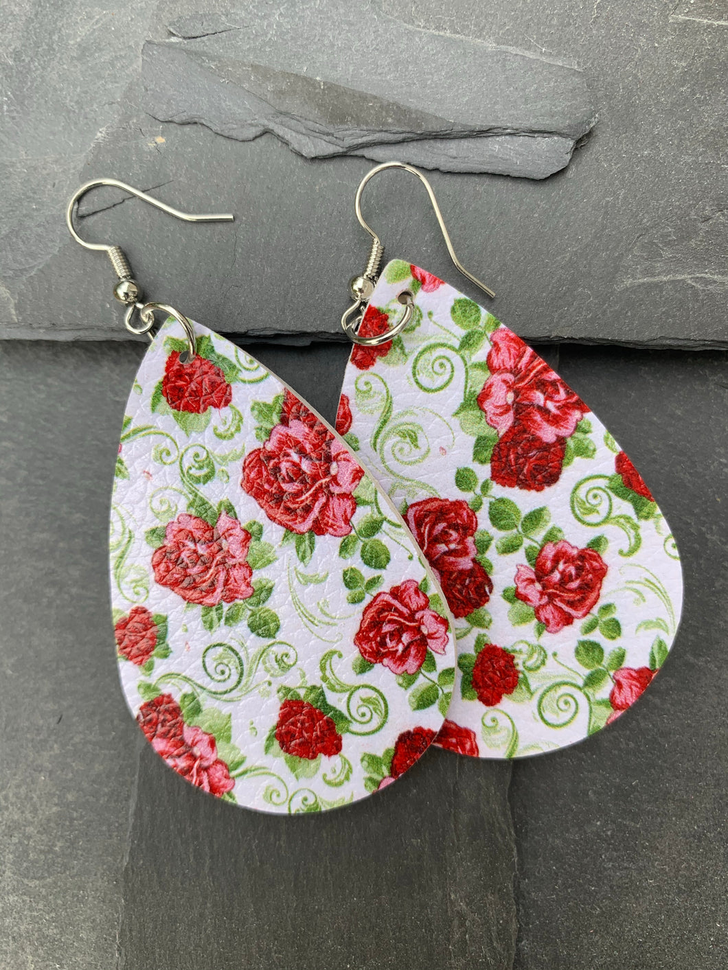 Red rose floral earrings Earring Shabby Lane   