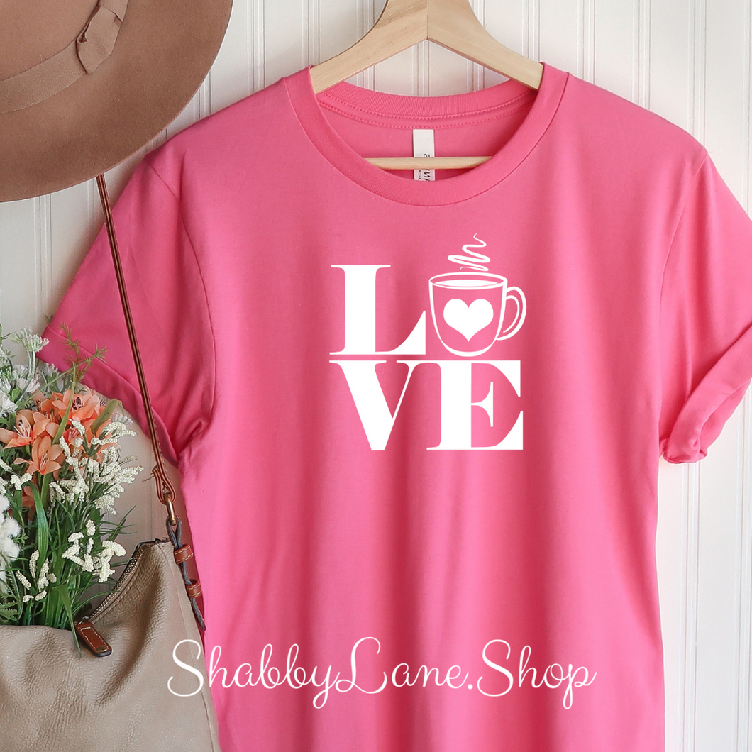 Coffee Love - Pink  T-shirt tee Shabby Lane   