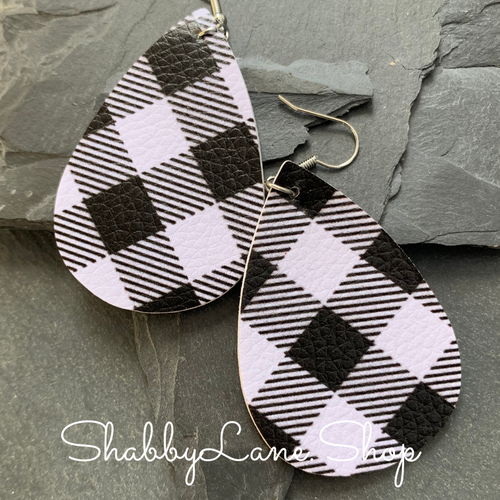 Buffalo plaid  earrings -Black style 3  Shabby Lane   