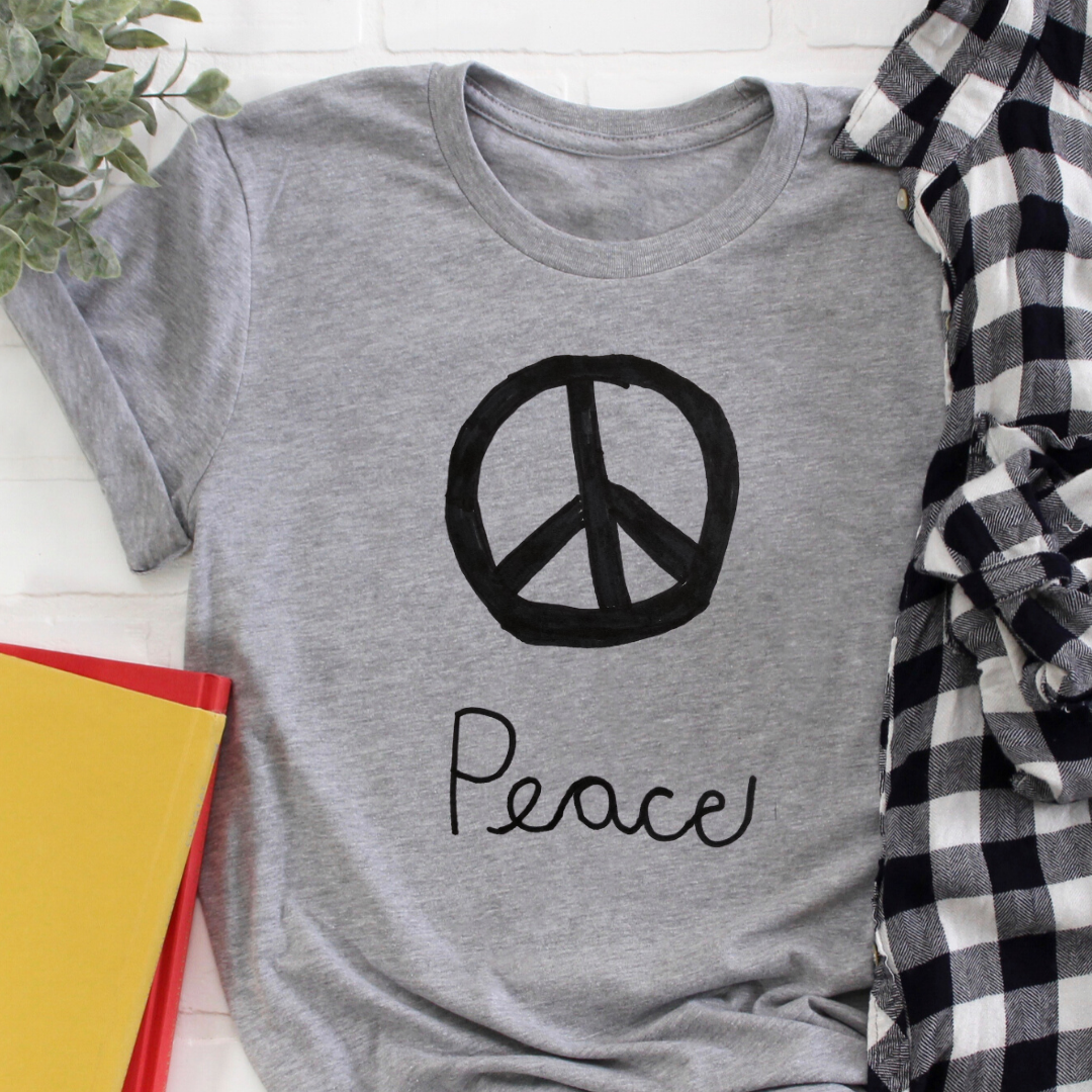 Peace - Cameron Collection Grey tee Shabby Lane   