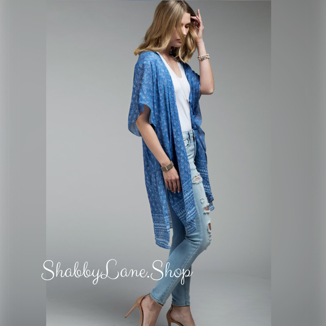 Floral and paisley blue kimono  Shabby Lane   