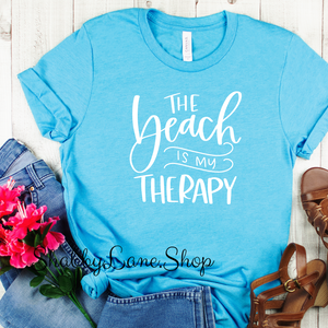 The Beach is My Therapy - Aqua T-shirt tee Shabby Lane   