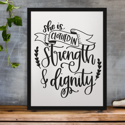 She is clothed in Strength - 8x10 print  Shabby Lane   