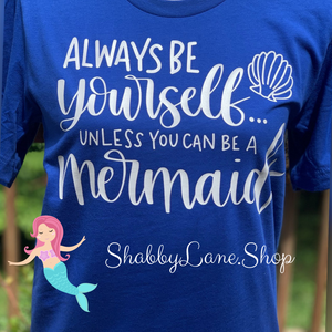 Mermaid - Royal Blue tee Shabby Lane   