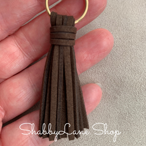 Leather tassel earrings - Dark Brown Earrings Shabby Lane   