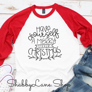 Have yourself a Merry little Christmas - red sleeves tee Shabby Lane   