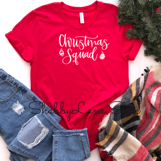 Christmas Squad- Red Short Sleeve tee Shabby Lane   