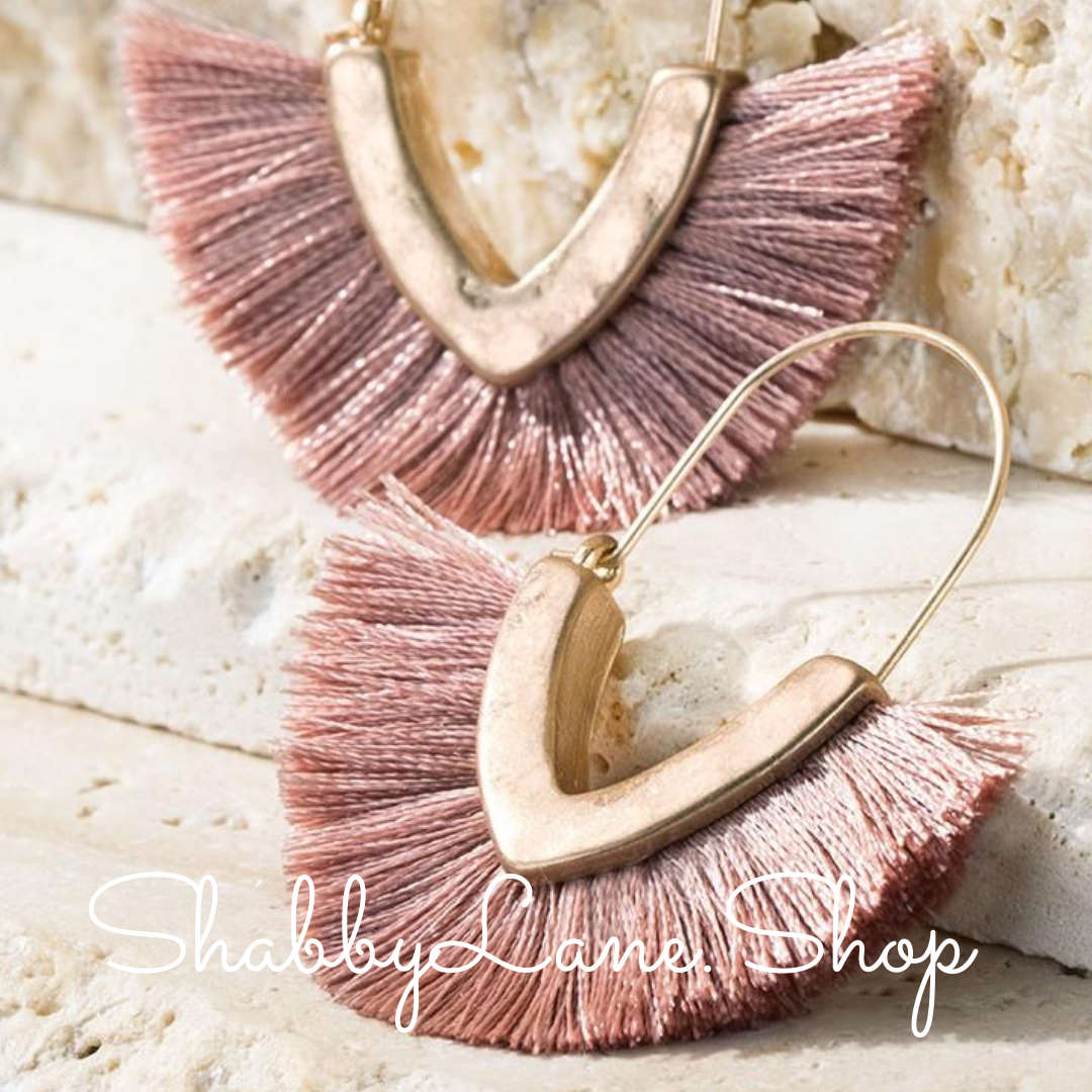 Tassel Earrings - Dusty Rose Earrings Shabby Lane   