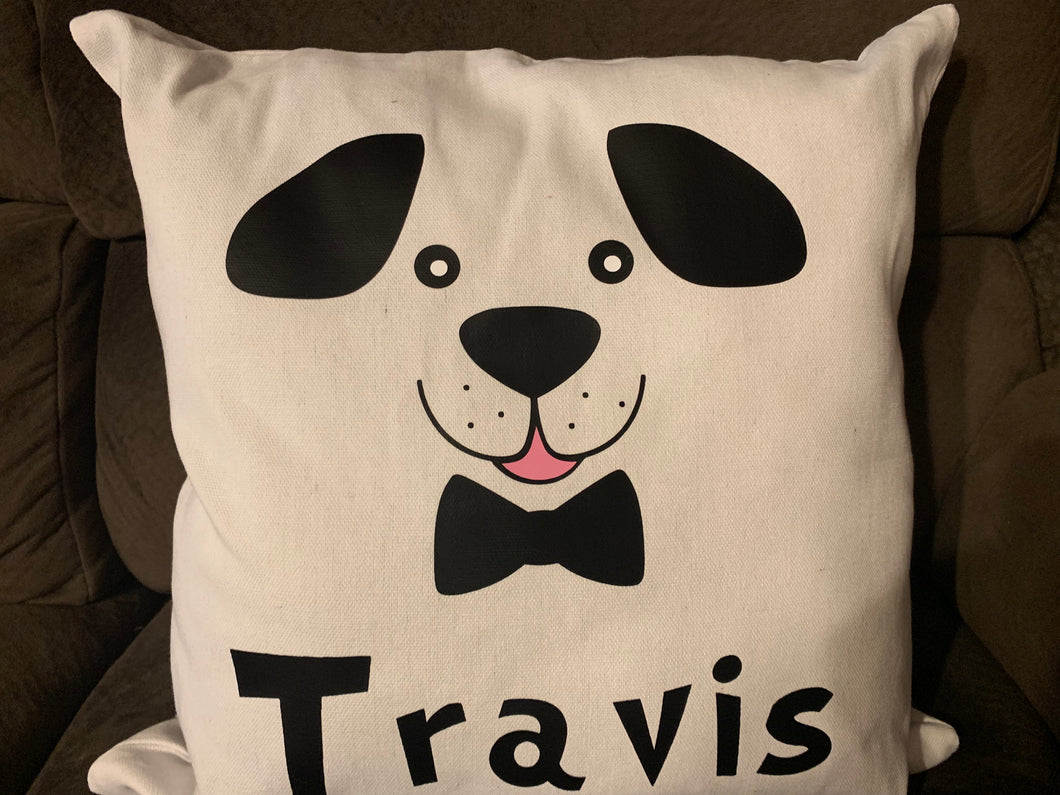 Puppy personalized Canvas pillow  Shabby Lane   
