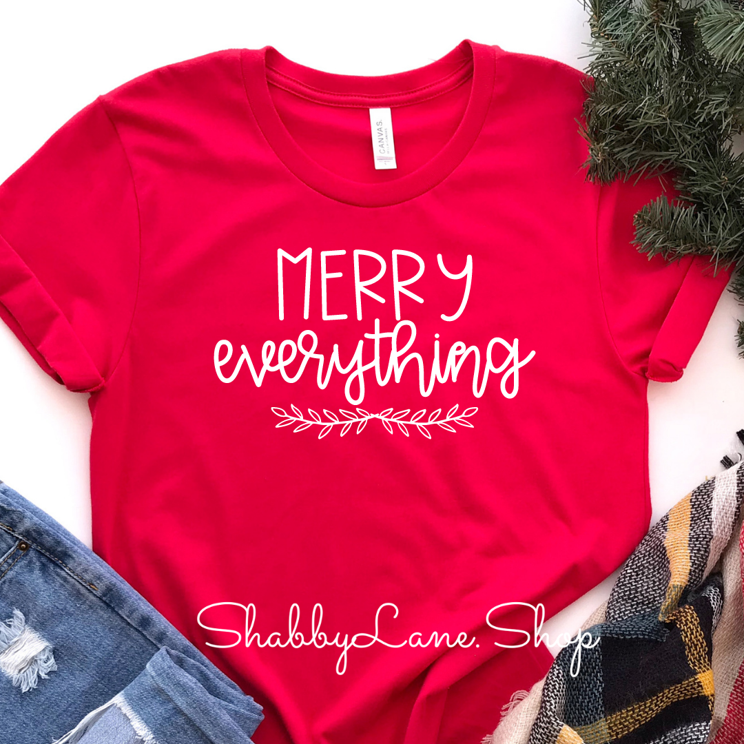 Merry everything - Red Short Sleeve tee Shabby Lane   