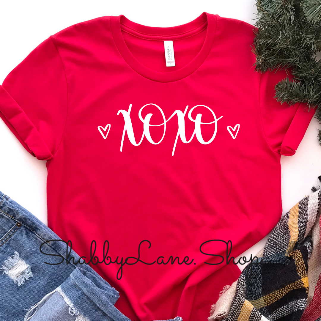 Hugs and Kisses - red t-shirt tee Shabby Lane   