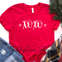 Load image into Gallery viewer, Hugs and Kisses - red t-shirt tee Shabby Lane   