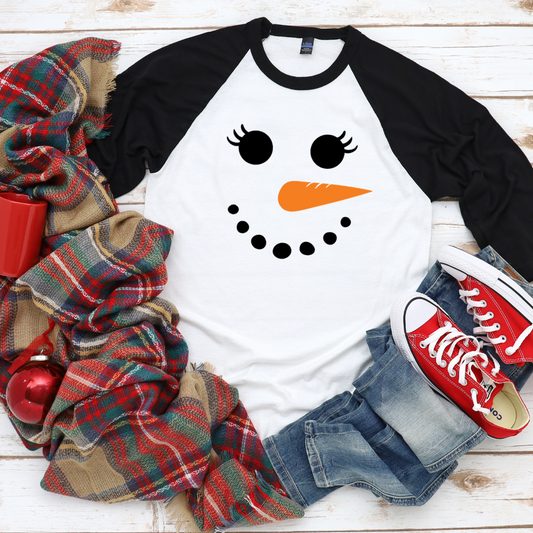 Snowman lady - black sleeves tee Shabby Lane   