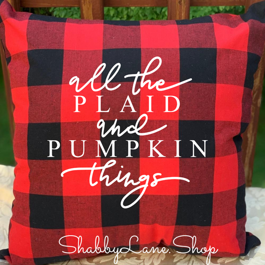 All the plaid! - Red Buffalo plaid pillow  Shabby Lane   