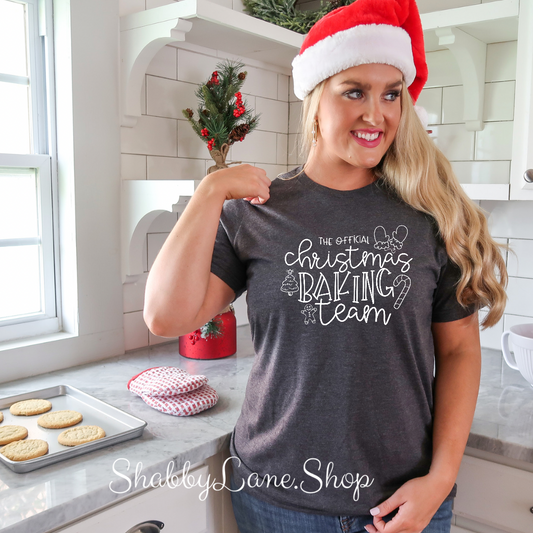 Christmas baking team - Dk Gray tee Shabby Lane   