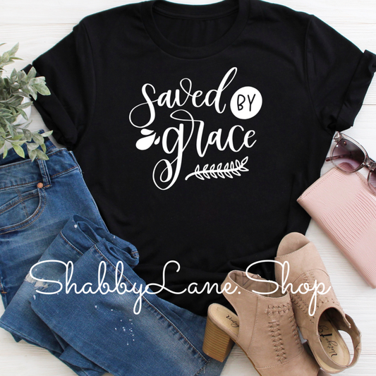 Saved by Grace Black tee tee Shabby Lane   